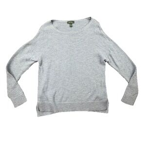 Lauren Ralph Lauren LRL Gray Knit Sweater Cotton Crew Neck M
